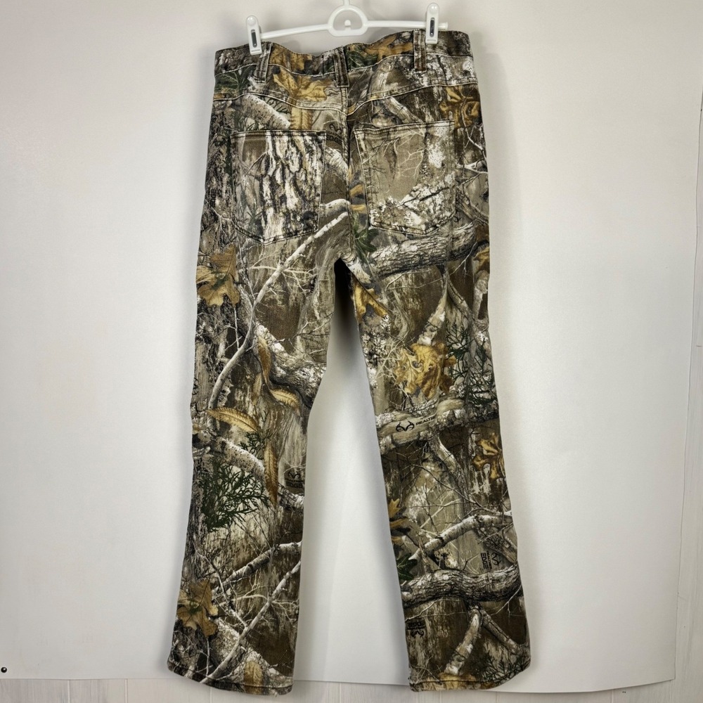 Realtree Camo Pants Men Tag 34x32 RT Edge Cotton Stretch Hunting Trousers Brown - Picture 2 of 15